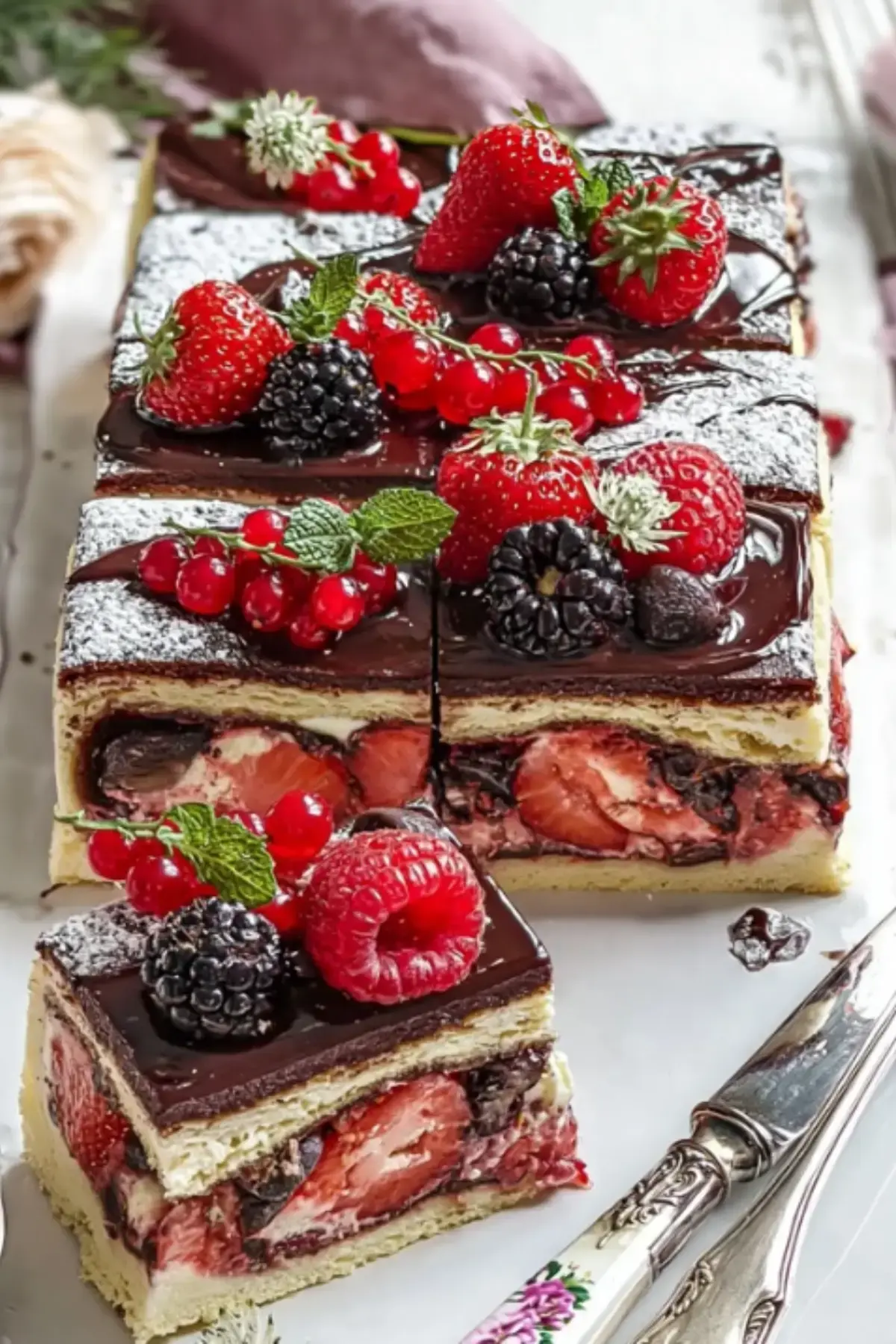 Donauwelle mit Erdbeeren