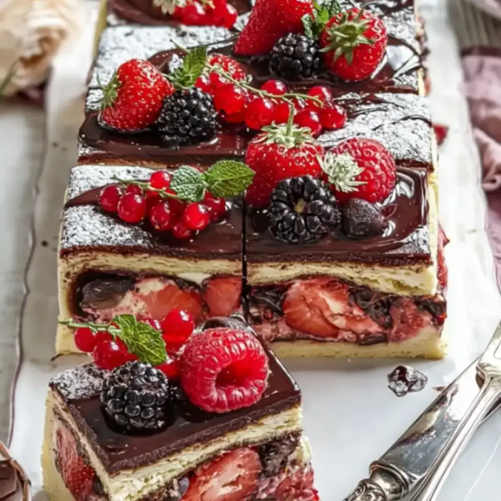 Donauwelle mit Erdbeeren