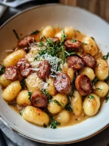 Ein-Topf-Cremige-Gnocchi mit Wurst