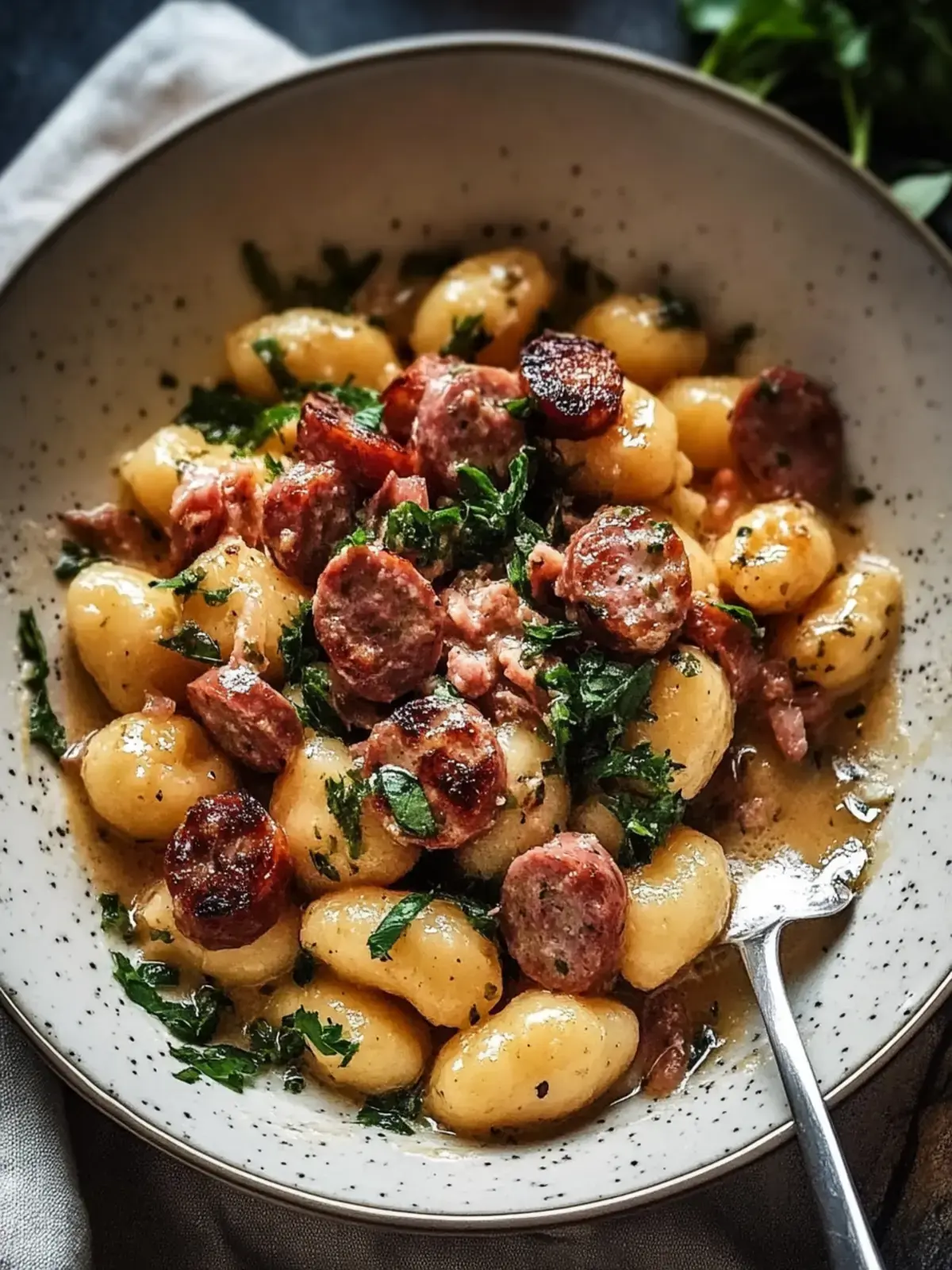 Ein-Topf-Cremige-Gnocchi mit Wurst