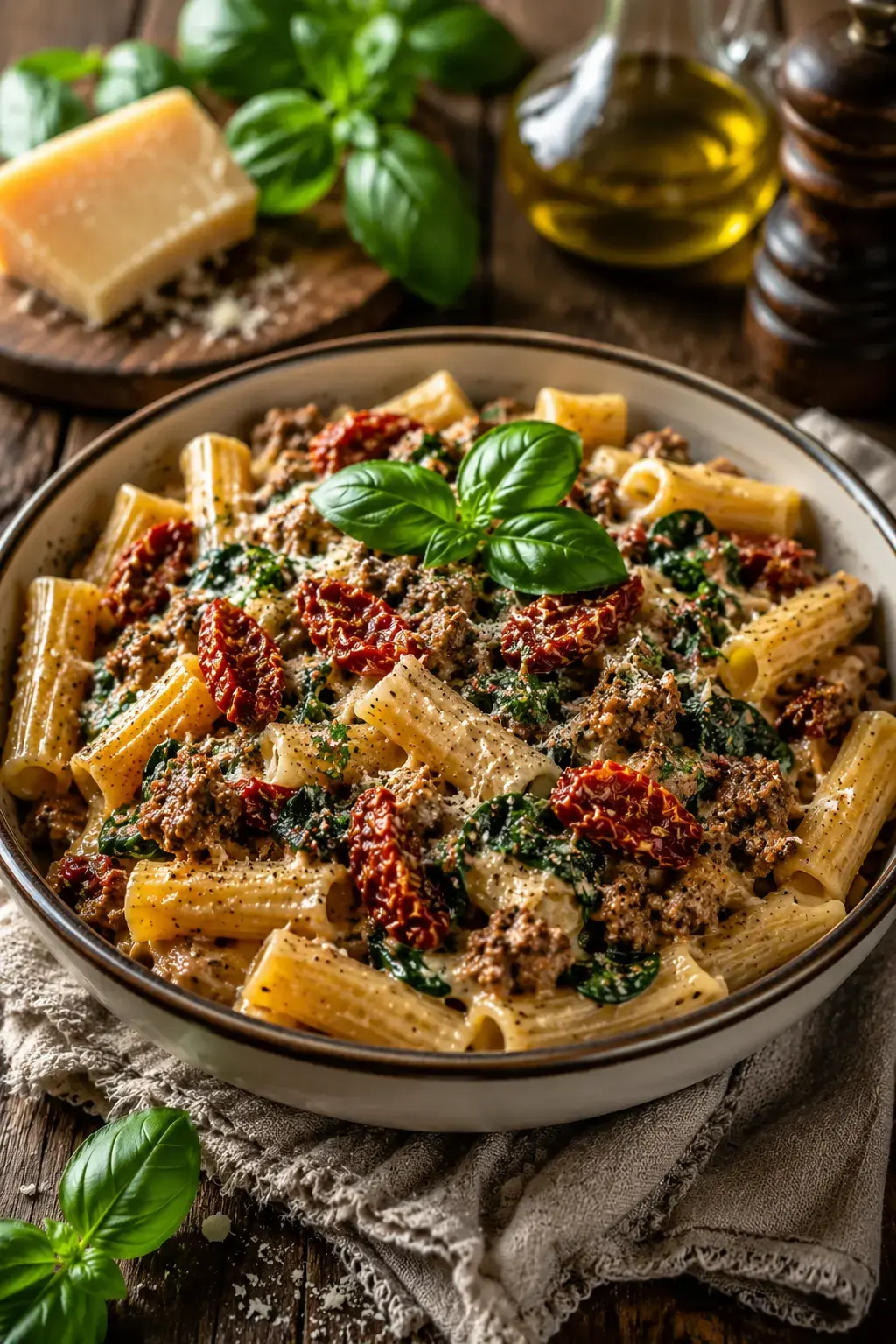 Ein-Topf-Toskanische Hackfleisch-Pasta