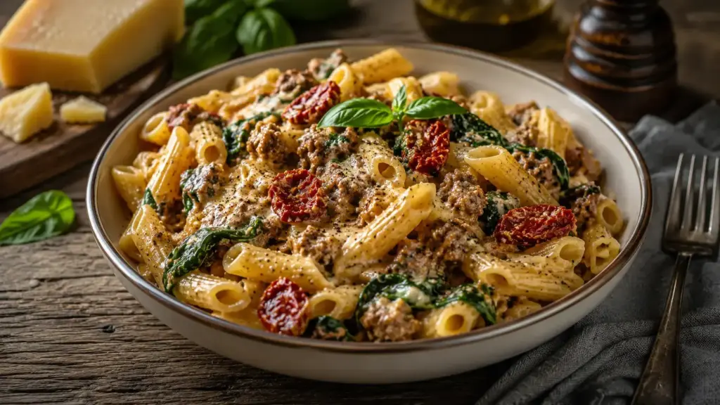 Ein-Topf-Toskanische Hackfleisch-Pasta