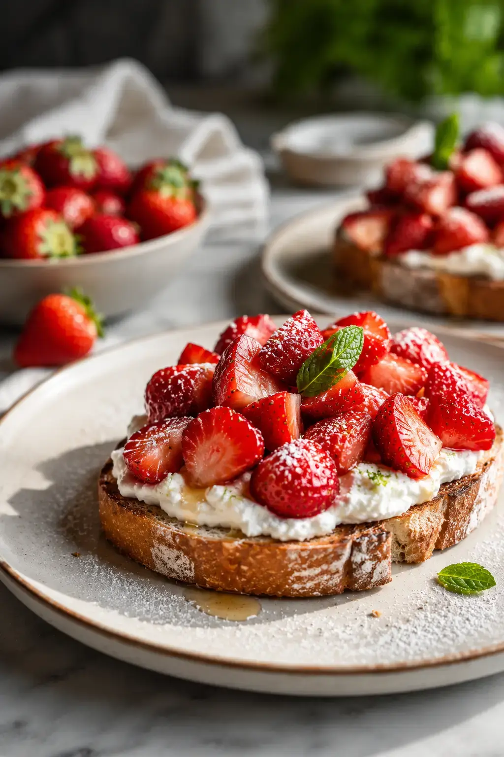 Erdbeer-Dessert-Bruschetta