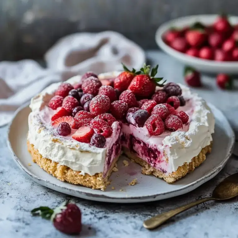 Erdbeer-Mandel-Torte mit Zitronenquark