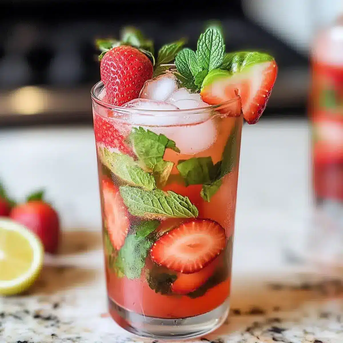 Erdbeer-Mojito-Mocktail