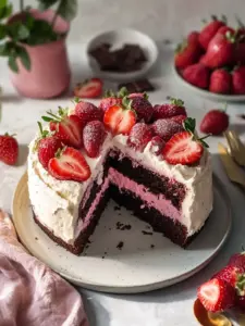 Saftiger Erdbeere Schokoladenkuchen