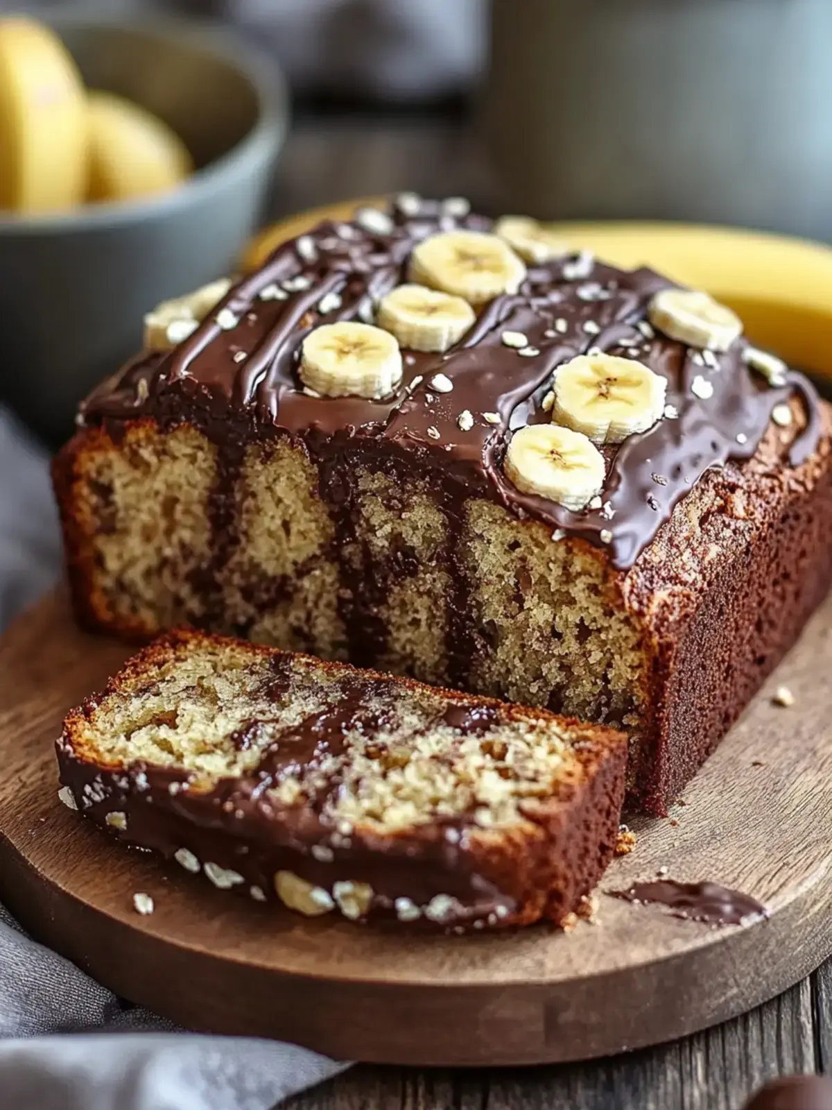 Erdnussbutter Schokoladenstückchen Bananenbrot
