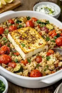 Feta Gemüse Reis aus dem Ofen