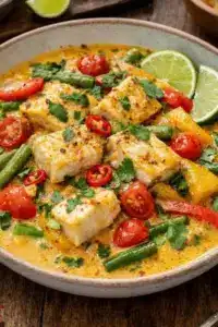 Cremiges Fischcurry mit Kokosmilch