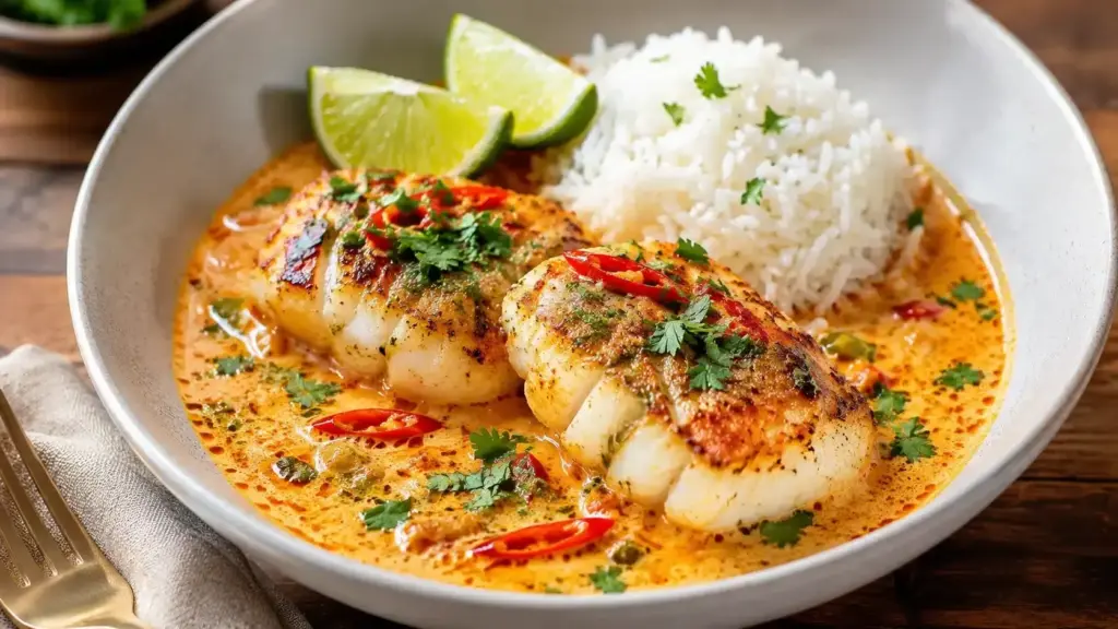 Fischfilets in Kokos-Curry-Sauce