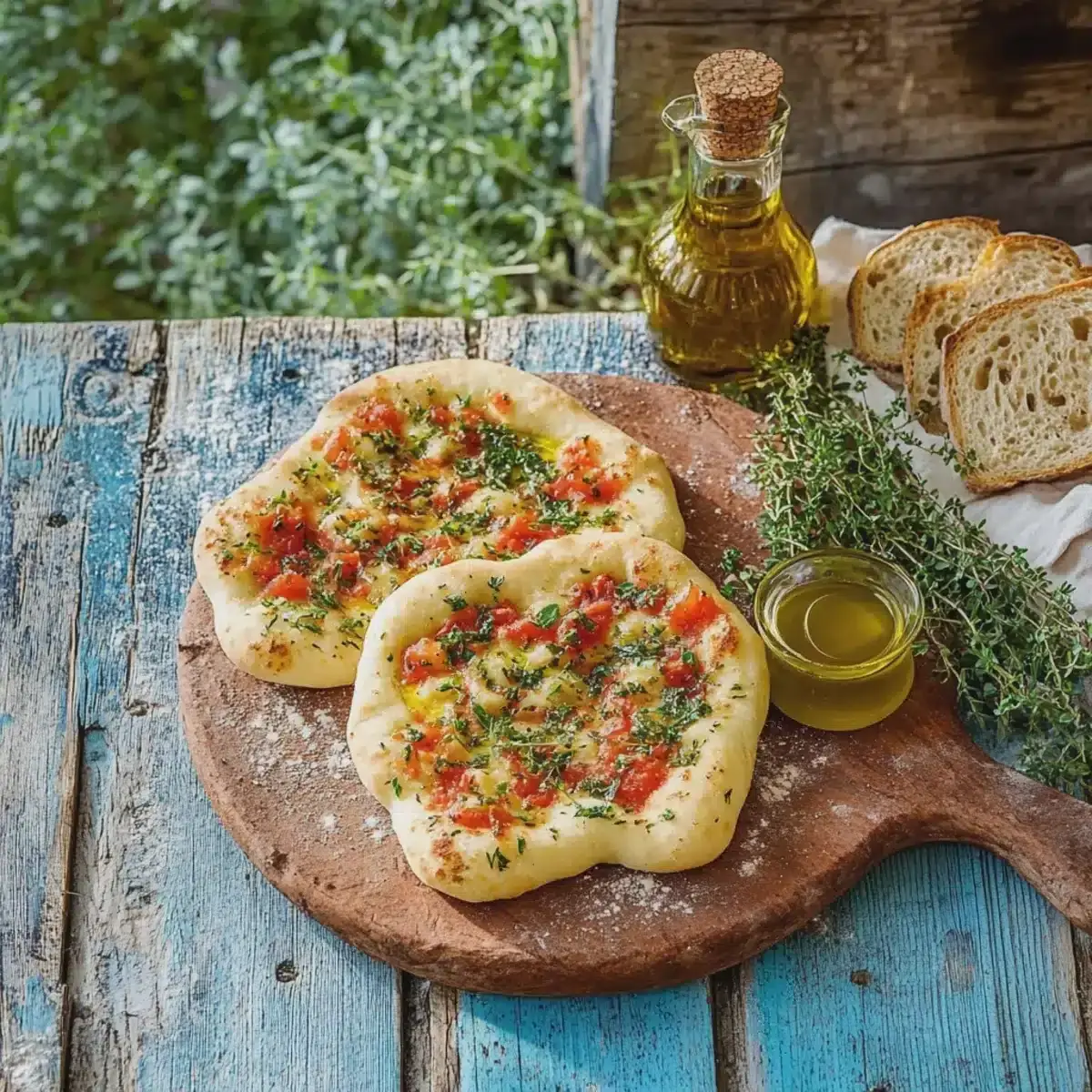 Fladenbrot mit Tomaten Knoblauchbutter selbst machen 2 Fladenbrot mit Tomaten Knoblauchbutter