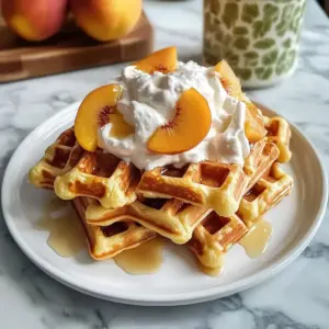 Flaumige Pfirsichwaffeln