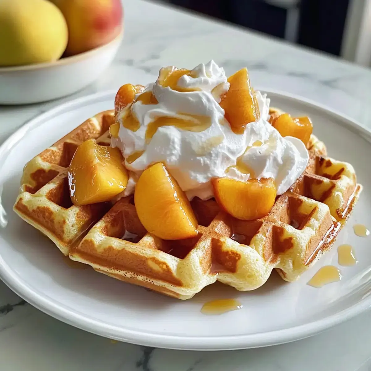 Flaumige Pfirsichwaffeln für ein köstliches Frühstück 2 Flaumige Pfirsichwaffeln