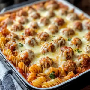 Dump und Backen Fleischbällchen Auflauf