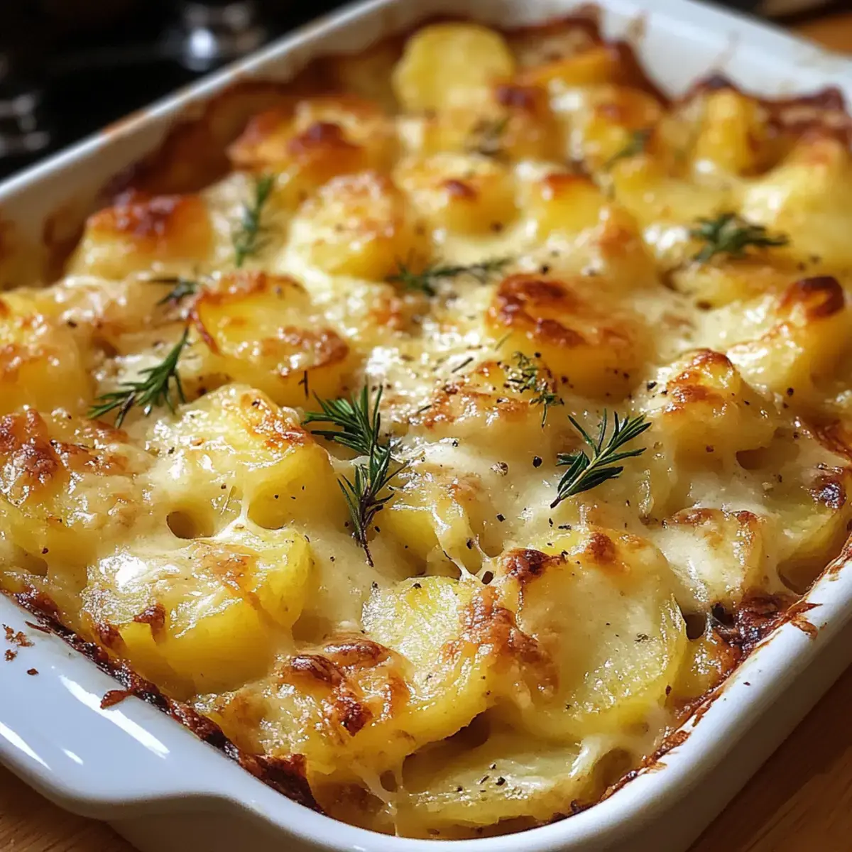 Französischer Zwiebel Kartoffel Auflauf