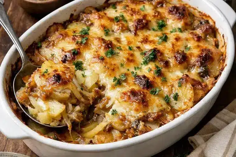 Französischer Zwiebel Kartoffelauflauf