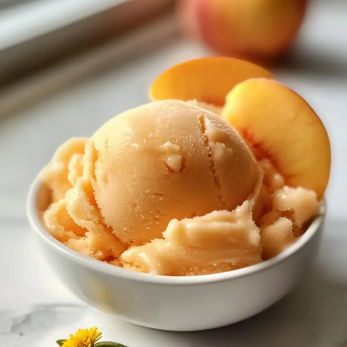 Frischer Pfirsich-Sorbet für den perfekten Sommergenuss 2 Frischer Pfirsich-Sorbet