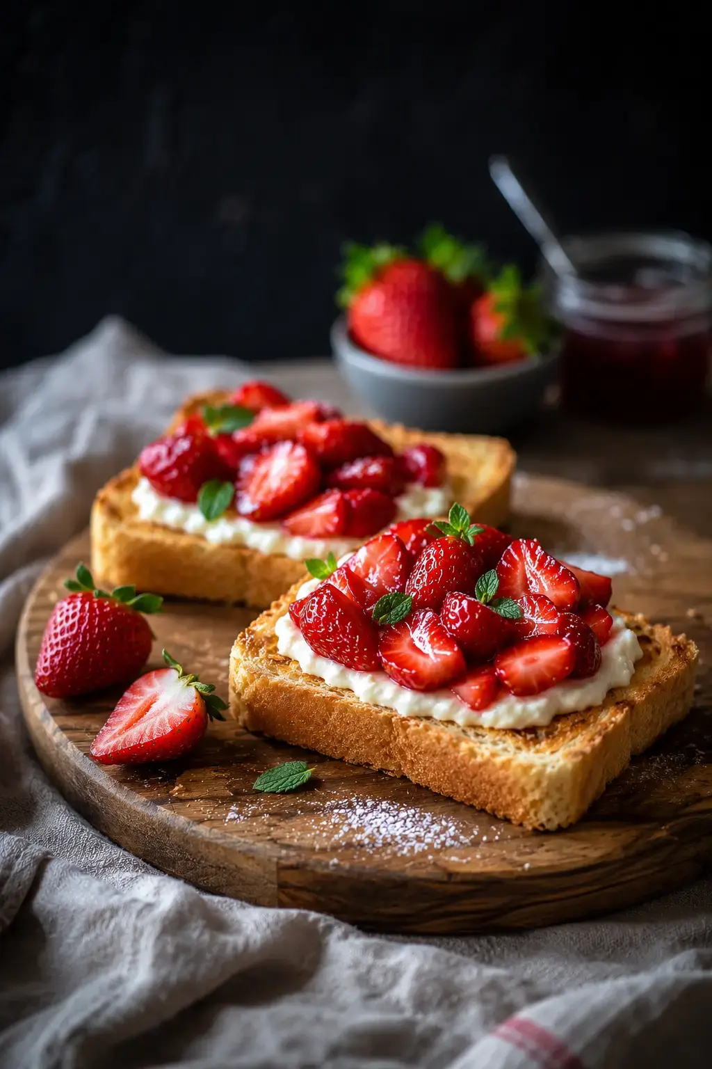 Frittierte Erdbeer-Käsekuchen-Sandwiches