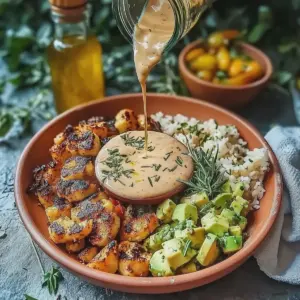 Garnelen Bowl mit Avocado-Mais-Salsa