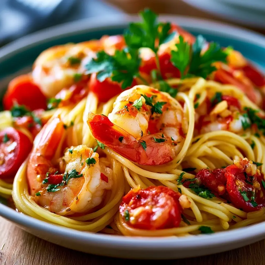 Garnelen-Knoblauch-Pasta