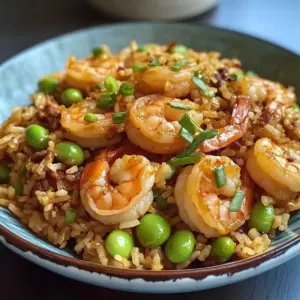 Proteinreicher Garnelen gebratener Reis