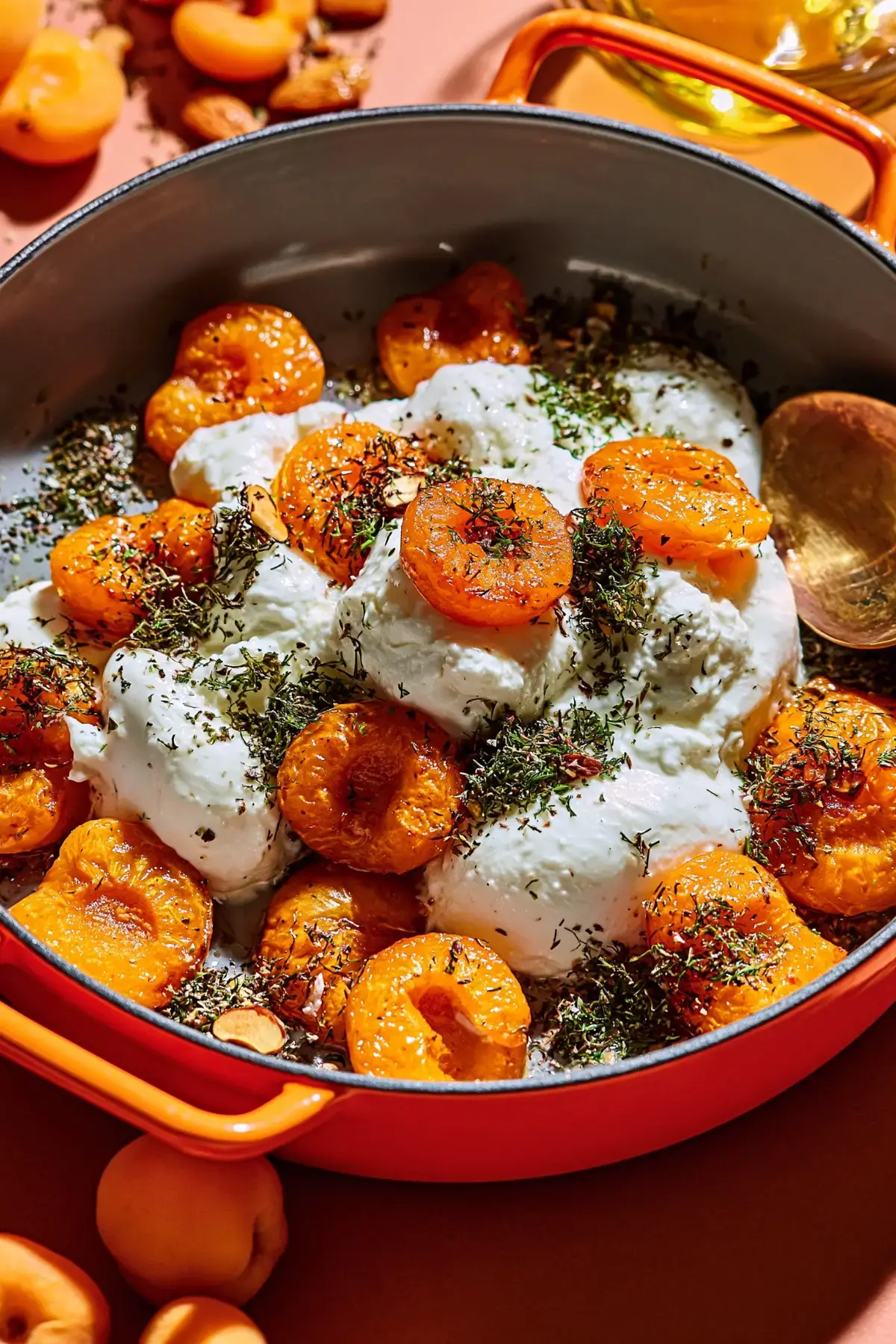 Gebackene Aprikosen mit Burrata