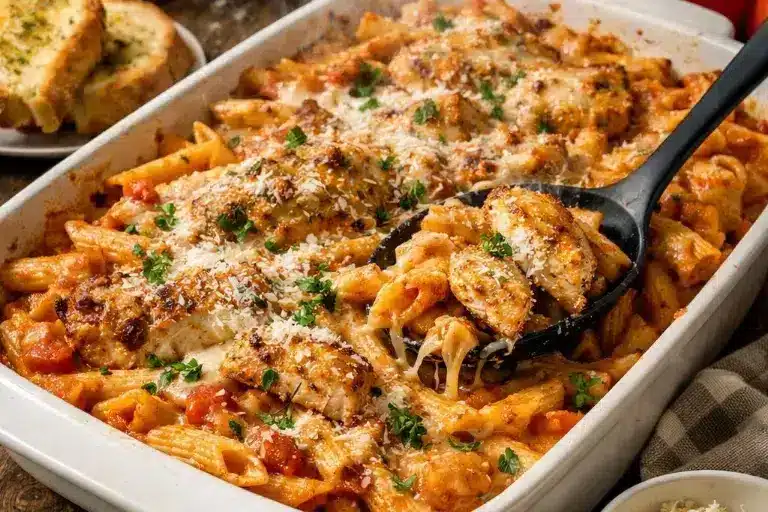 Gebackene Hähnchen-Parmesan-Pasta