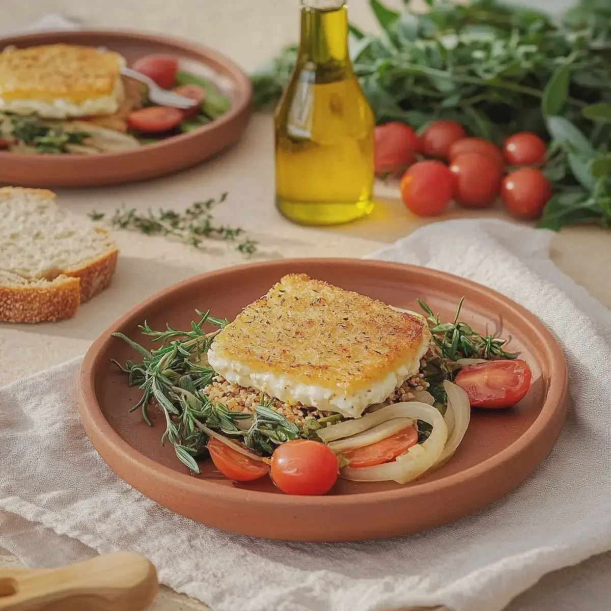 Gebackener Feta Rucolasalat