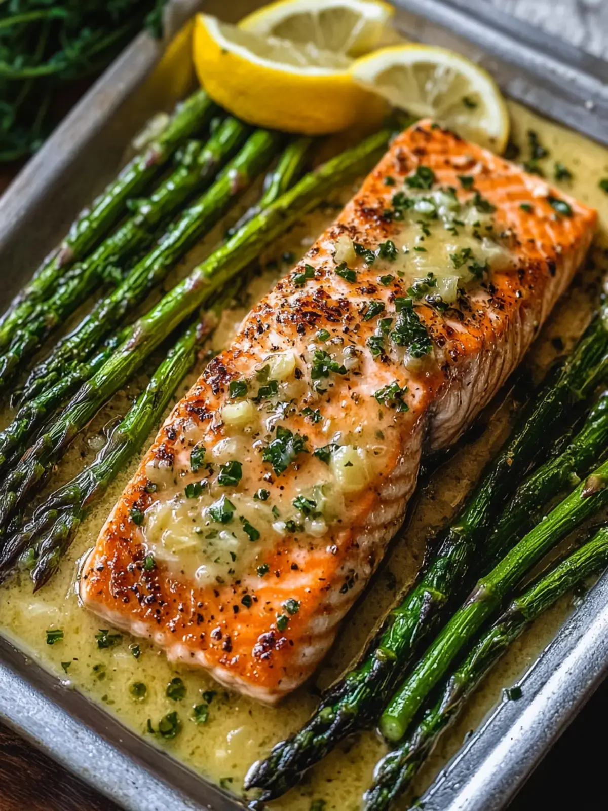 Gebackener Lachs mit Spargel