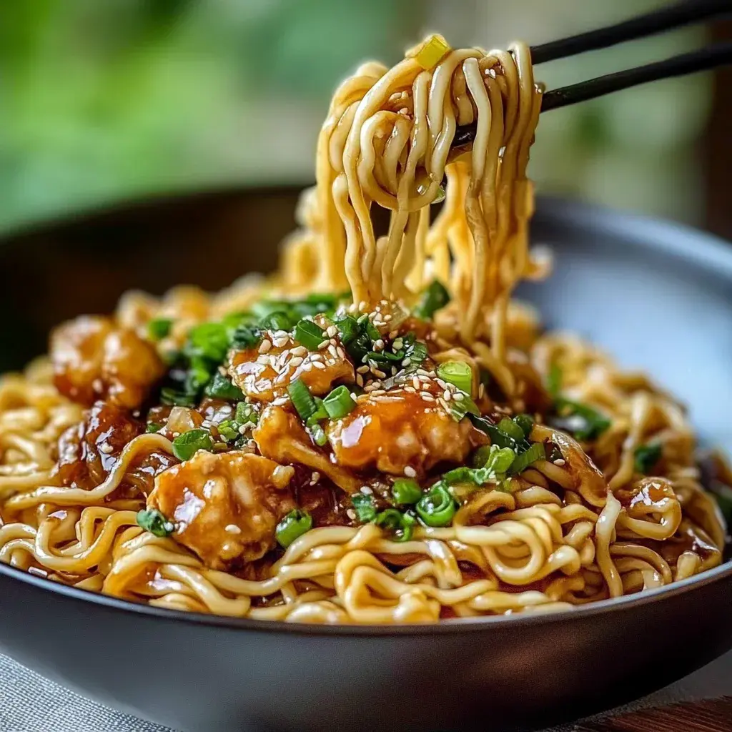 Gebratene Nudeln mit Hähnchen