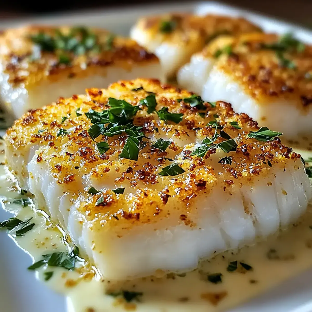 Gebratener Kabeljau mit Mayo Parmesan