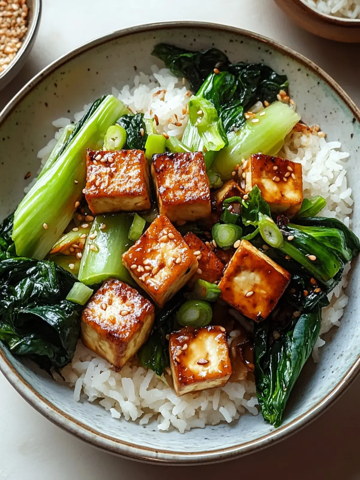 Gebratener Pak Choi mit Tofu