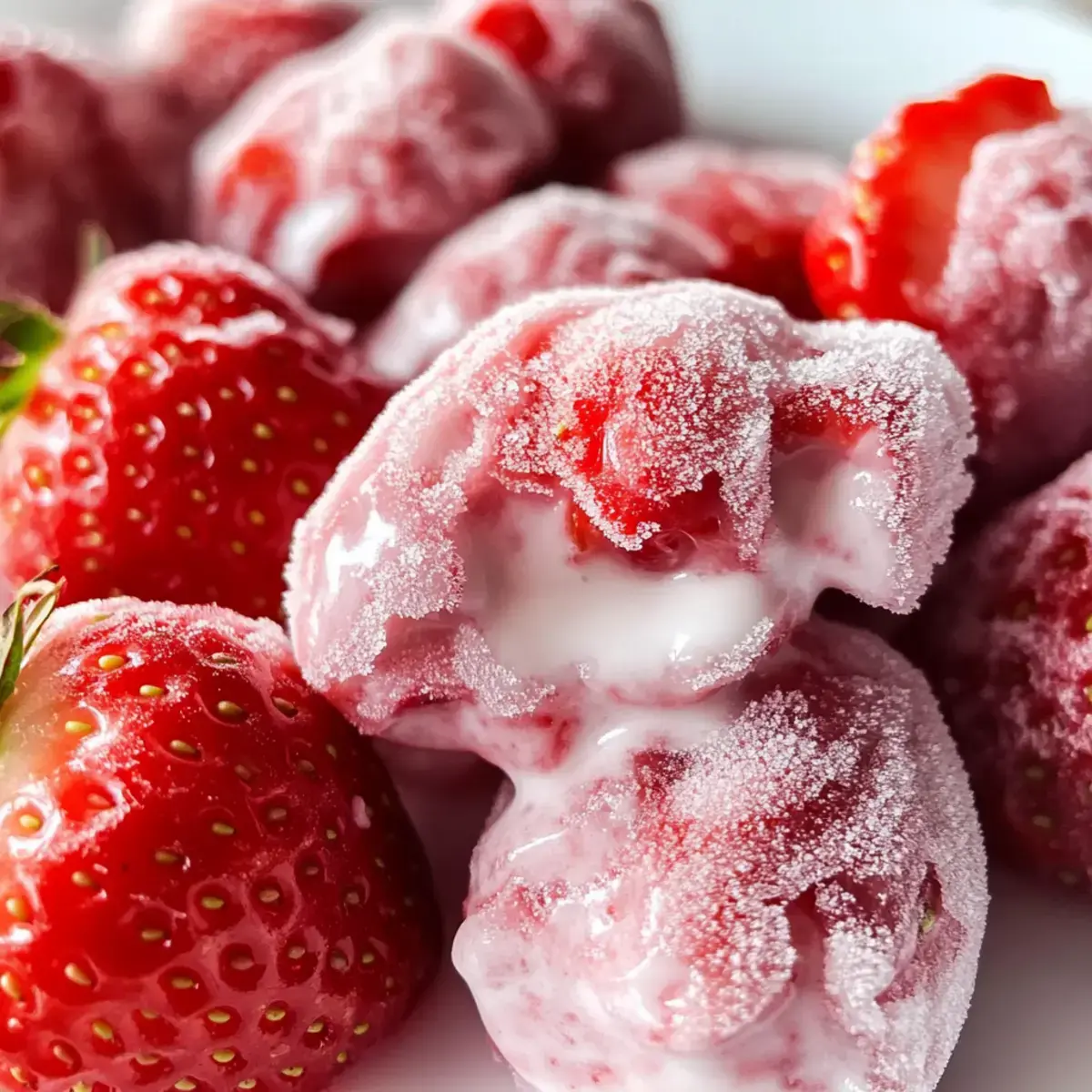 Gefrorene Erdbeer-Joghurt-Cluster
