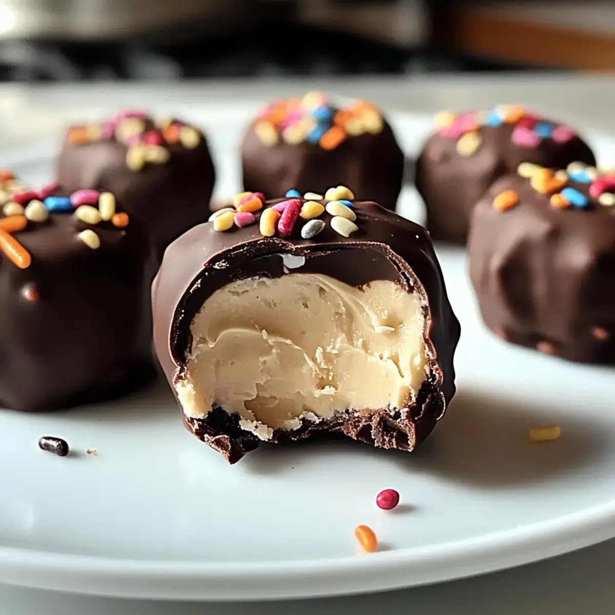 Gefrorene Griechische Joghurt Erdnussbutter Bissen