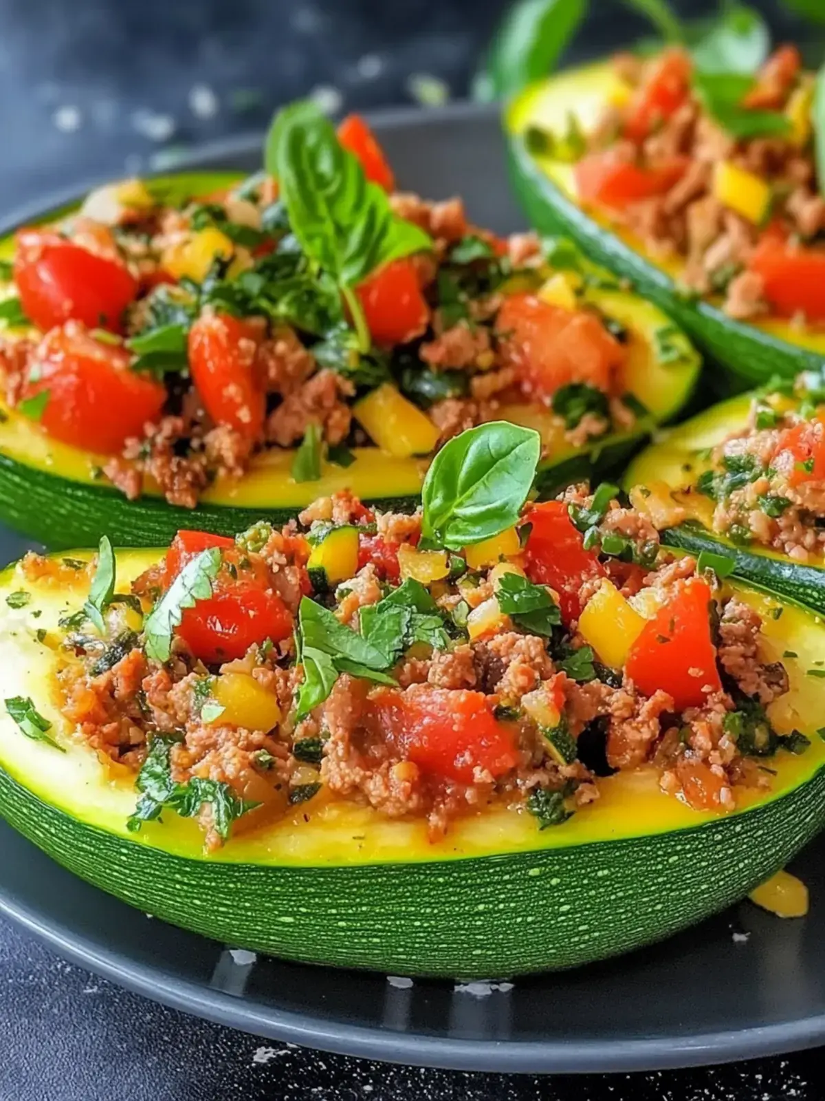 Gefüllte Zucchini mit Hackfleisch