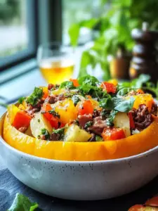 Gefüllter Kürbis mit Hackfleisch