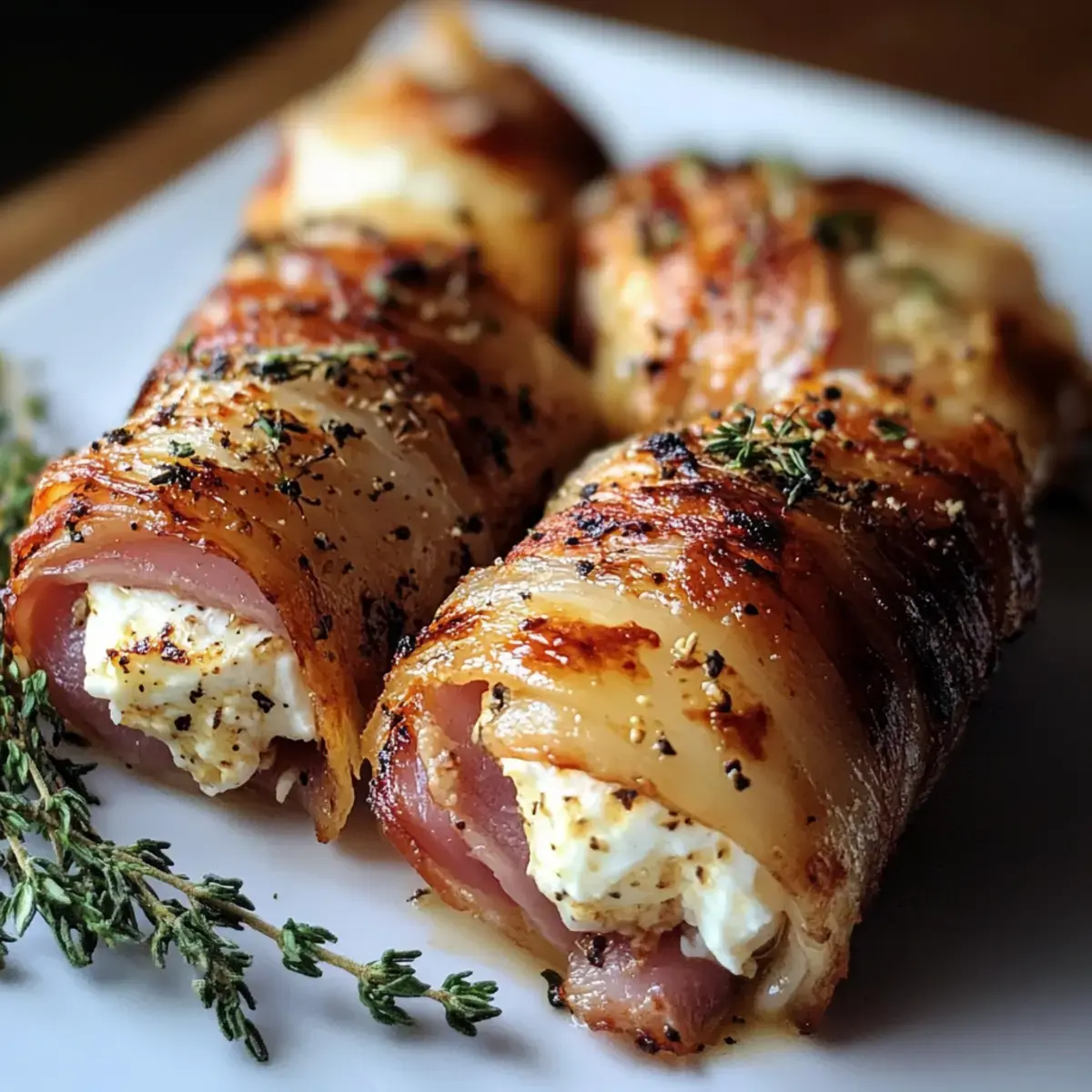 Gegrillte Feta-Schinkenröllchen