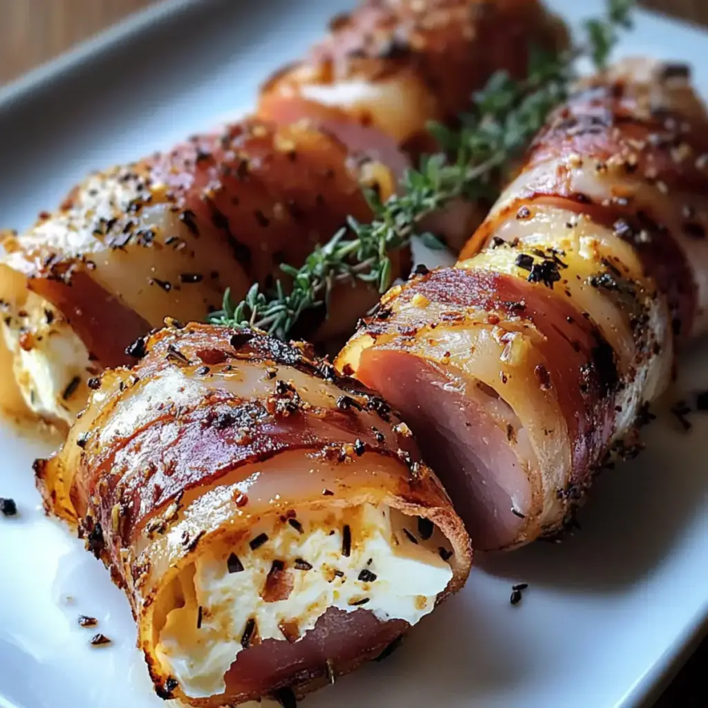 Gegrillte Feta-Schinkenröllchen