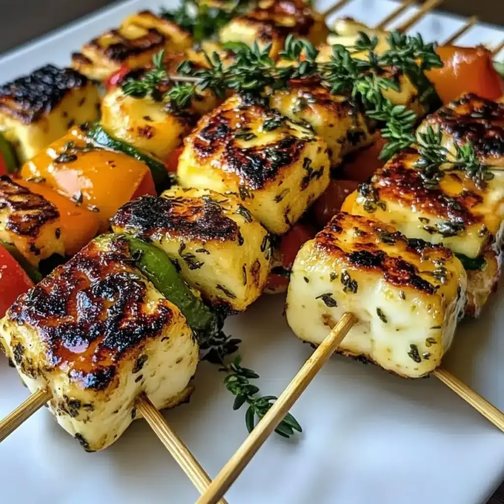 Gegrillte Halloumi-Spieße