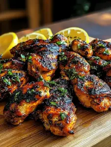 Gegrillte Hähnchenschenkel mit Honig-Harissa-Marinade