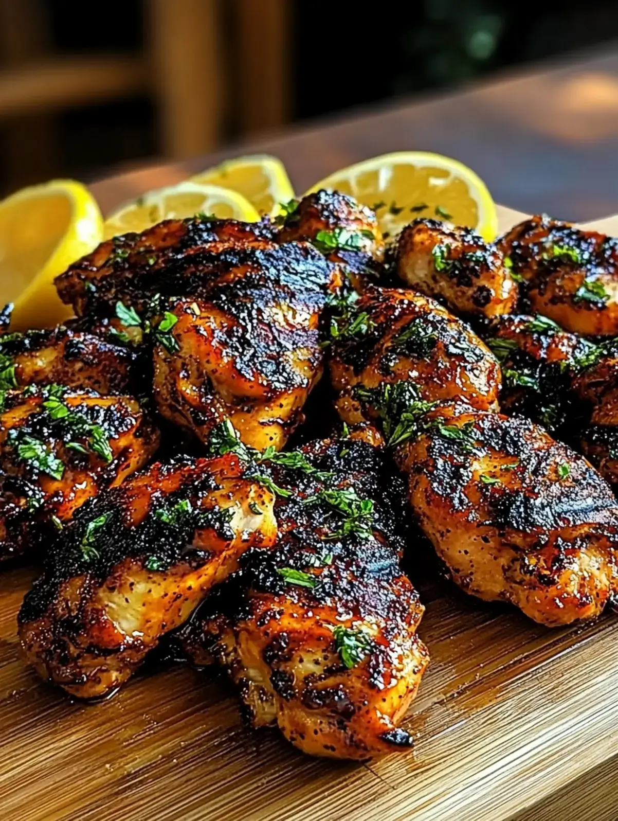 Gegrillte Hähnchenschenkel mit Honig-Harissa-Marinade