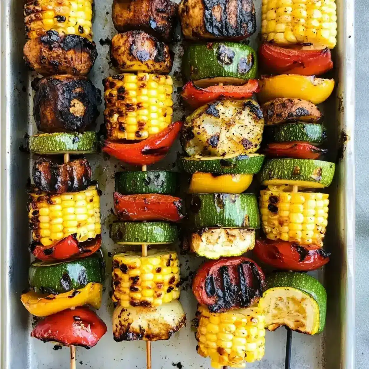 Gegrillte Sommergemüse-Spieße