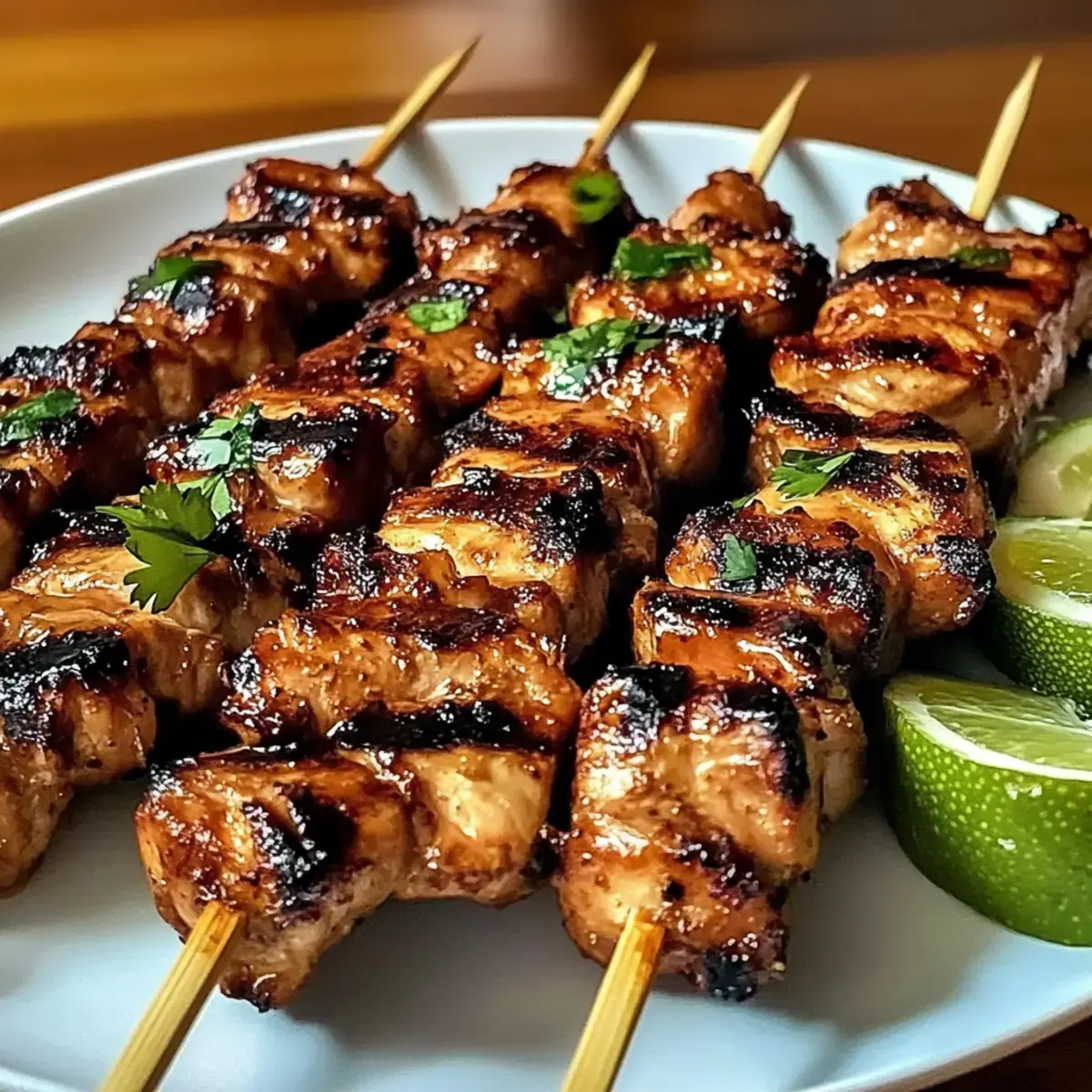 Gegrillte thailändische Kokosnuss-Hähnchenspieße