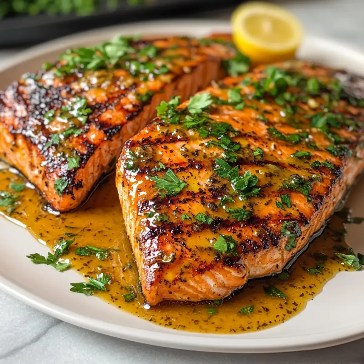 Gegrillter Honig-Senf-Lachs