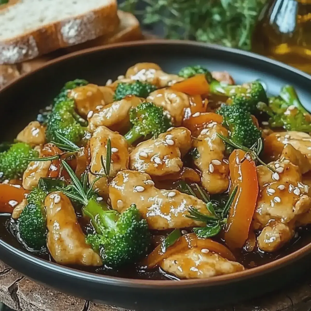 Gemüsepfanne mit Huhn