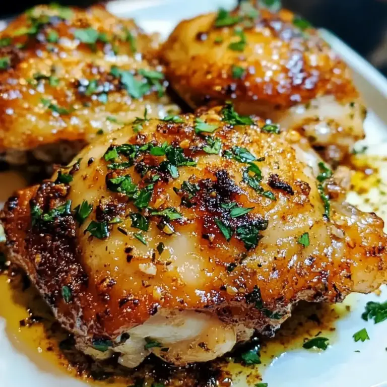 Geröstete Hähnchenschenkel mit Knoblauchbutter