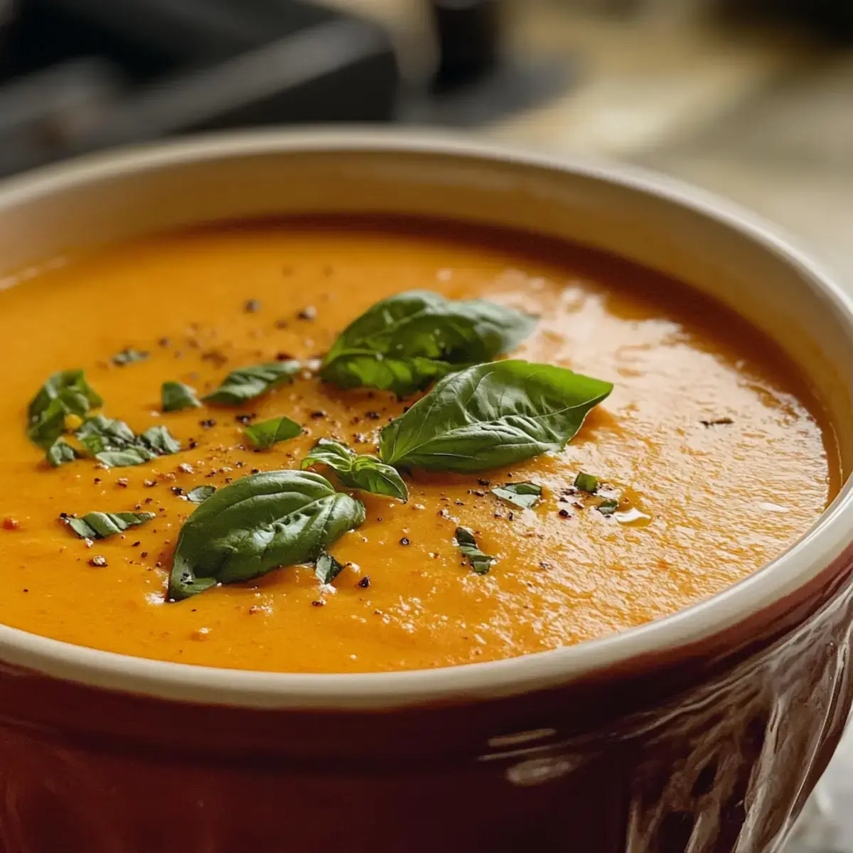 Geröstete Paprika Gouda Suppe