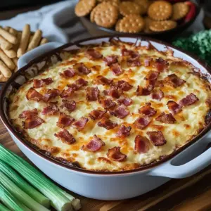 Heißer geräucherter Gouda Speck Dip