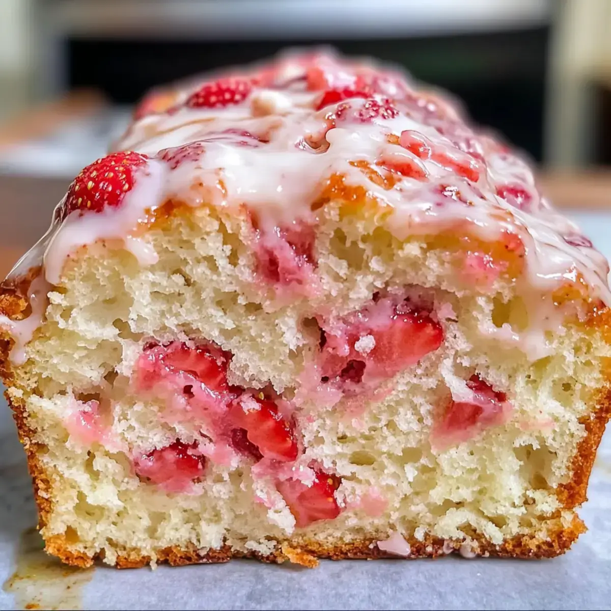 Glasierte Erdbeerbrot