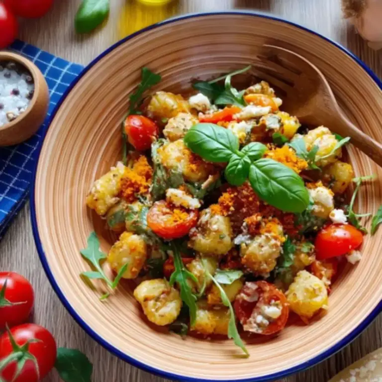 Gnocchi Salat mit Tomaten und Rucola